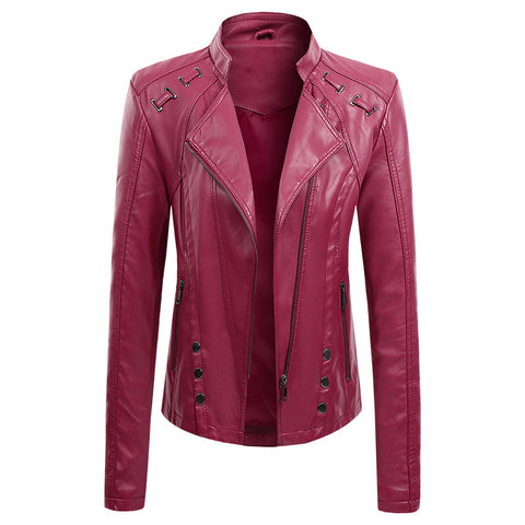 New Spring And Autumn New Leather PU Leather Jacket Women's Short