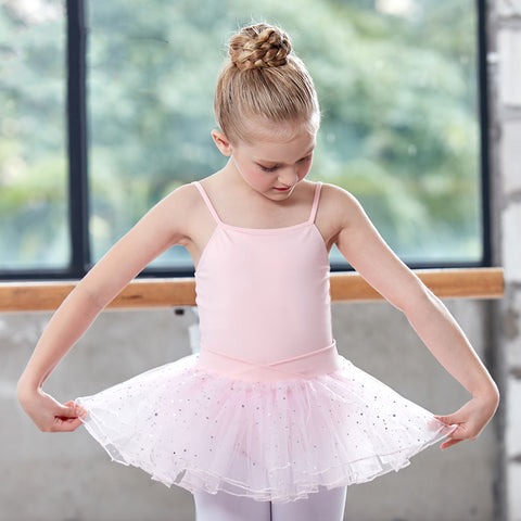 Children Girl Practice Clothes Summer Suspenders Ballet Dance Skirt