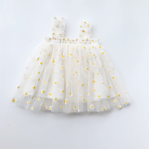 Flower Girl Sense Summer Girl Princess White Gauze Skirt Girl Baby Sling Net Gauze Dress Tutu Skirt