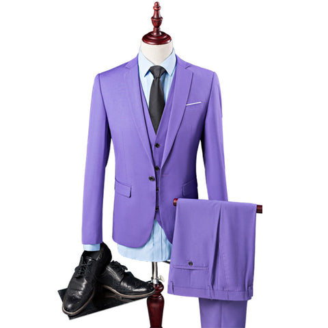 Retro Fashion Casual Men's Slim Suit