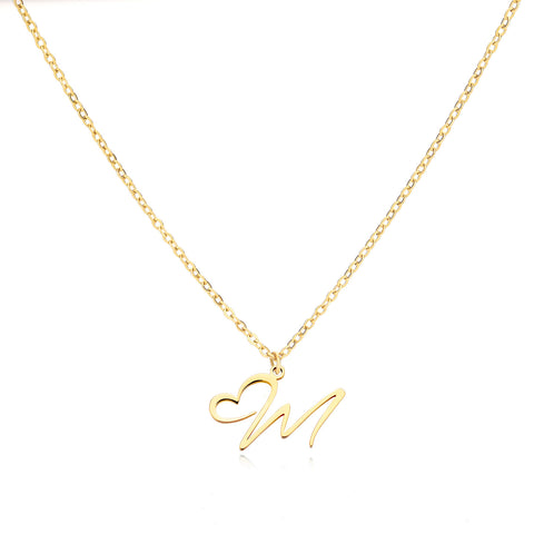 26 Letters Stainless Steel Necklace Female Creative Simple Love Letter Pendant Clavicle Chain