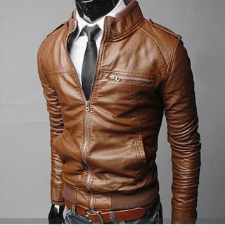 Autumn and winter new style leather men's leather jacket