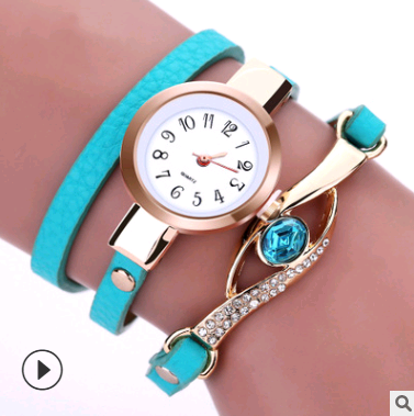 Fashion casual ladies winding table, big eyes ladies winding watch bracelet watch