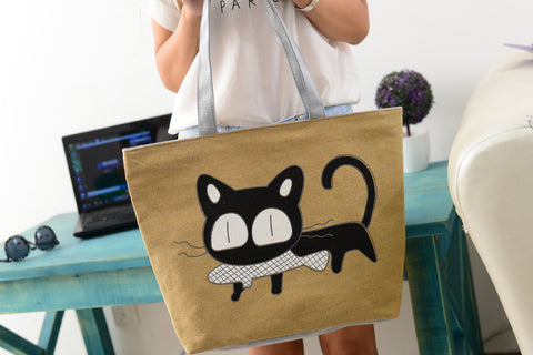 Cat Canvas Shoulder Bag