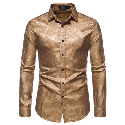 New Men's Long-sleeved Fashion Button Shirt