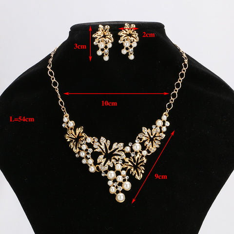 Europe And The United States Sell Hot Money Network Pearl Necklace Set Bridal Jewelry Set Wholesale 9093