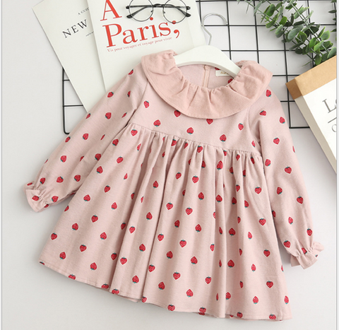 2021 autumn dress, new girl princess dress, full print flower, bow knot long sleeve dress, children's clothing wholesale