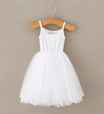 Girls' suspender mesh dress