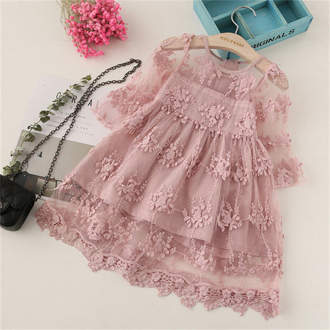 Children's Dress Embroidered Mesh Tulle Tutu Dress Skirt