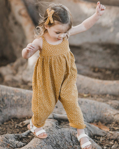 Baby Ginger Yellow Dotted Floral Romper Jumpsuit