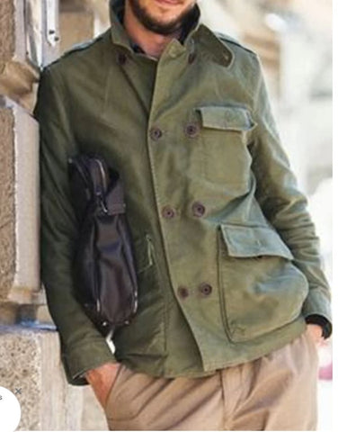 Men's casual stand collar pocket jacket