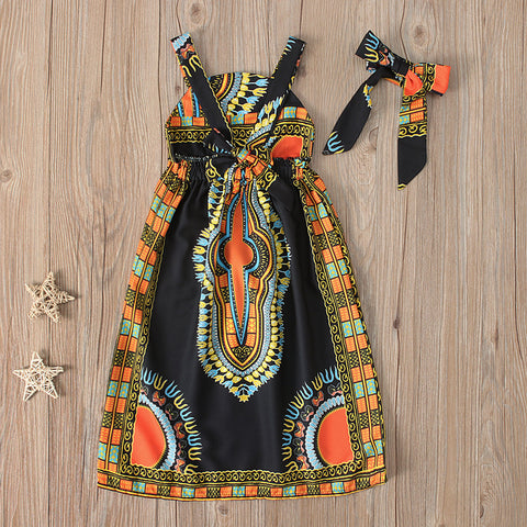 African Children's Bohemian Style Sleeveless Suspender Dress