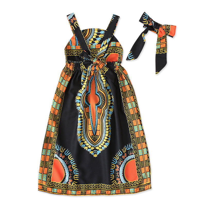 African Children's Bohemian Style Sleeveless Suspender Dress