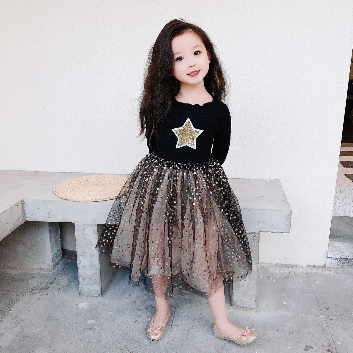 Girls' Dresses  New Children'S Skirts  Super Western Princess Dresses  Star Fluffy Mesh Skirts