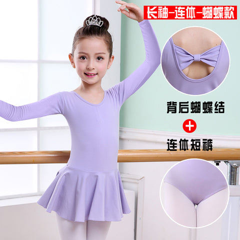 Children's Dance Clothes, Girls' Practice Clothes, Girls Short-sleeved Tutu