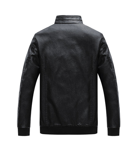 Autumn And Winter Men'S New Style Leather Jacket Korean Style Slim Stand-Up Collar Men'S Motorcycle Leather Jacket Jacket