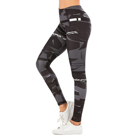 Brand Sexy Women Legging Leaf Printing Fitness Leggins Yoga