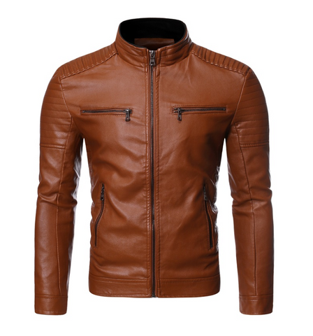 Zip decorative motorcycle jacket