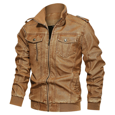 European And American Style Men's Pu Leather Coat