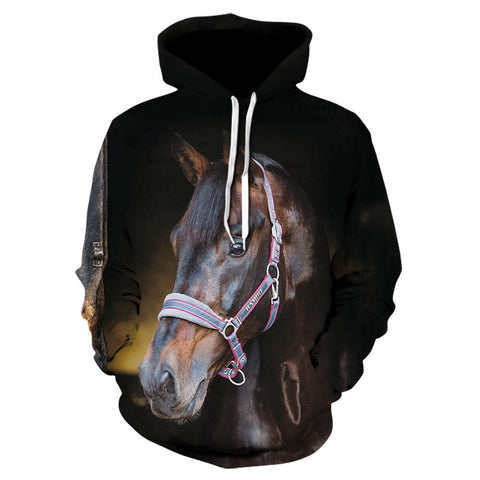 Cross-border E-commerce HorsedinosaurcowRooster 3D Printed Hoodie Men's Daily Hooded Sweater