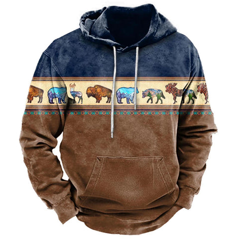 Cross-border Hot Sale 3d Sweater Western Style Printed Trend Hoodie