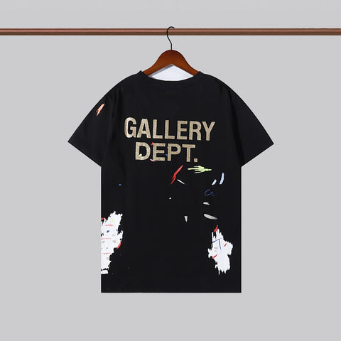 Summer Retro Los Angeles GALLERY DEPT Splash-ink Letter T-shirt Hand-painted Short Sleeve Men And Women