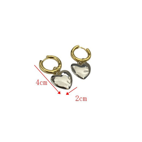 Classic Retro For Women Silver Peach Heart Earrings