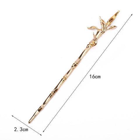 Chinese Bamboo Hairpin Alloy Electroplating Straight Hairpin