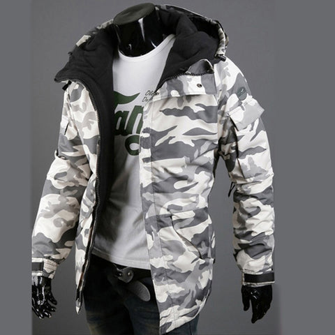 Zipper casual sports hooded cotton padded jacket