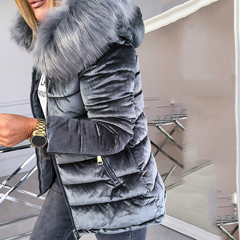 New style solid color hooded jacket women