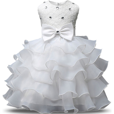 Girls' sleeveless pompous princess dress children's wedding dress performance dress