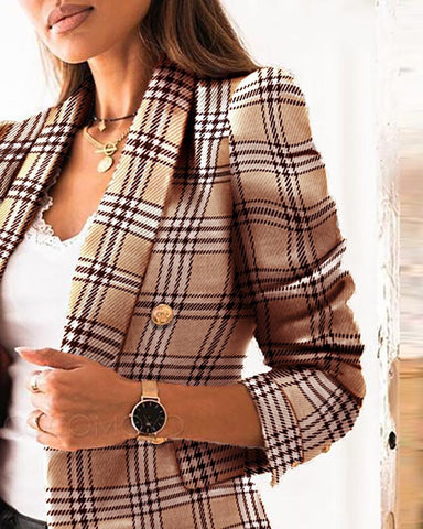 Long Sleeve Double Breasted Blazer Jacket Women