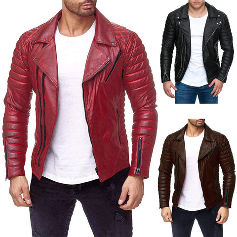 Men's Pie Overcome Motorcycle Leather Jacket