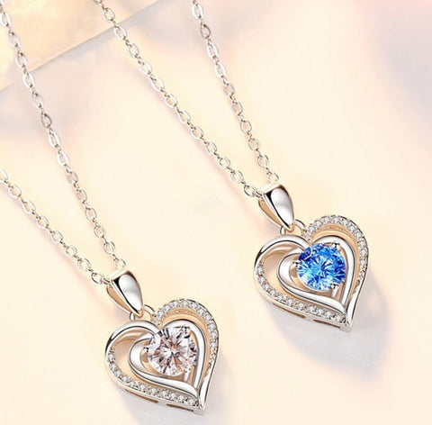 Ocean Heart Necklace Women's Korean Simple Temperamental Heart-shaped Pendant