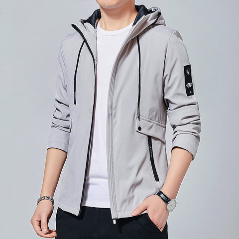 Men's Slim Fit Jacket Casual Trendy Elastic Hooded