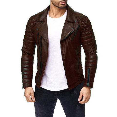 Men's Pie Overcome Motorcycle Leather Jacket