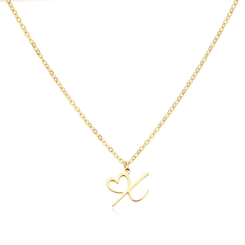 26 Letters Stainless Steel Necklace Female Creative Simple Love Letter Pendant Clavicle Chain