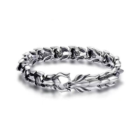 Alloy Retro Dragon Lin Pattern Men's Bracelet