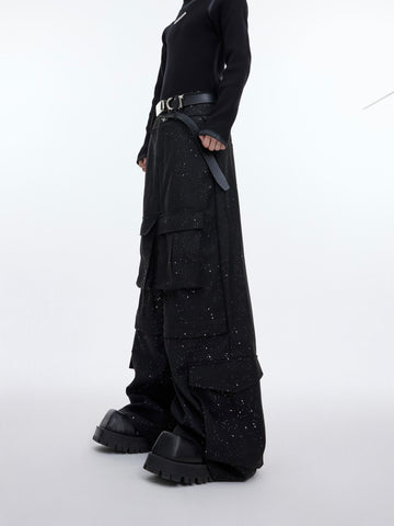 Fragmented Sparkling Sky Star Straight Loose Relaxed Pants