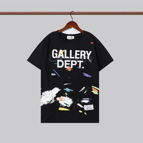 Summer Retro Los Angeles GALLERY DEPT Splash-ink Letter T-shirt Hand-painted Short Sleeve Men And Women