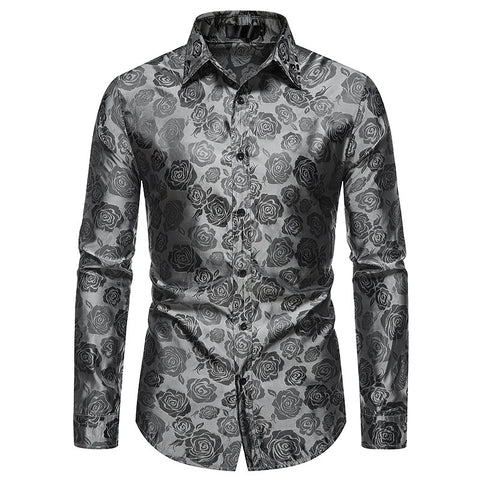 New Men's Long-sleeved Fashion Button Shirt