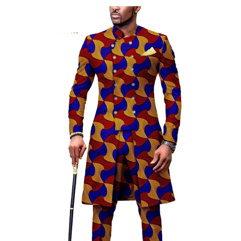 African Men's Slim Fashion Two Piece