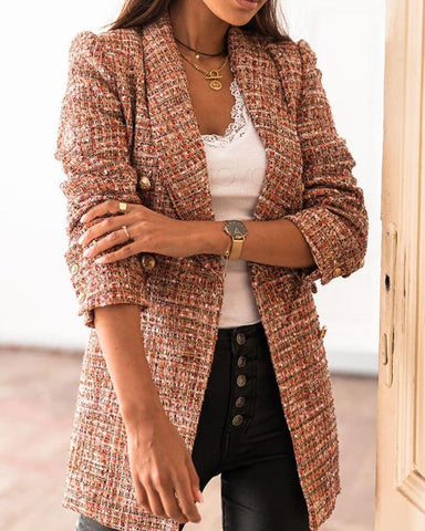 Long Sleeve Double Breasted Blazer Jacket Women