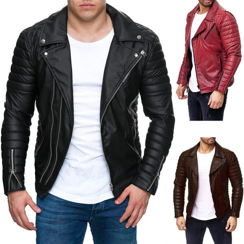 Men's Pie Overcome Motorcycle Leather Jacket