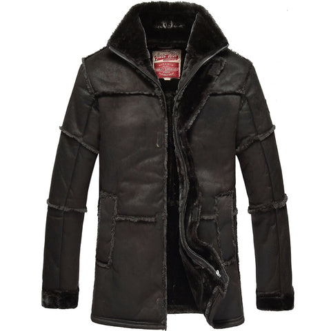 Mid-length Leather Jacket One Coat For Men