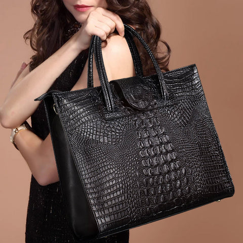 Crocodile ladies bags 2021 new fashion big shoulder bag leather bags wholesale