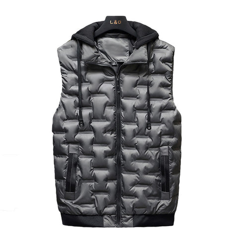 Hooded sleeveless warm vest all-match jacket kan