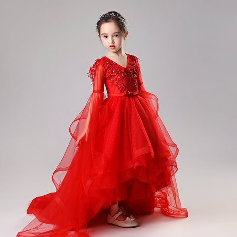 Children's Princess Dress Girls Fluffy  Model Catwalk Performance Clothes