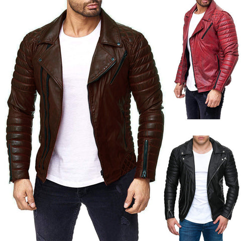 Men's Pie Overcome Motorcycle Leather Jacket