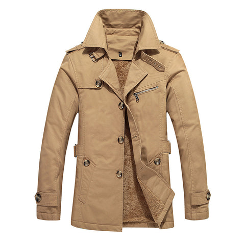 Men's Fashion Casual Fleece Overcoat Coat